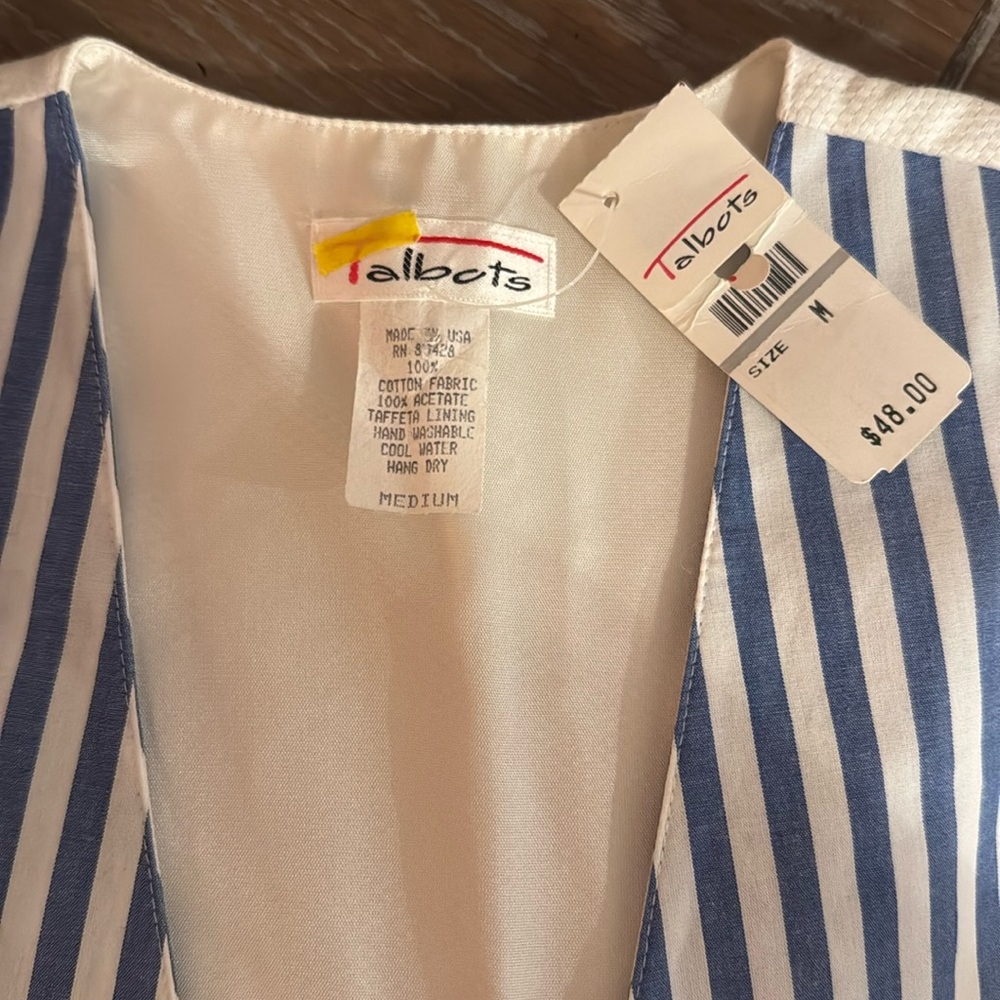 Vintage Talbots Striped Vest - Picture 2 of 4